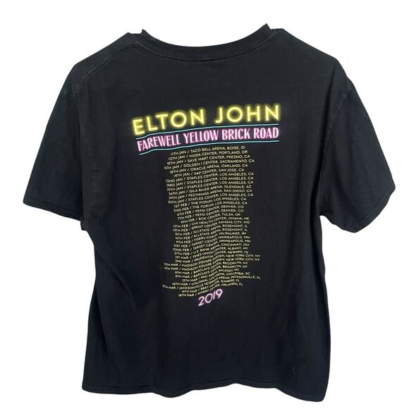 Elton John Concert Shirt Adult Large Farewell Yellow Brick Road Tour 2019 Cotton - Picture 2 of 10